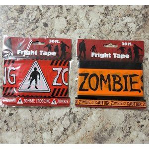 Lot of 2 Zombie Fright Tape Halloween Scary Party Decor